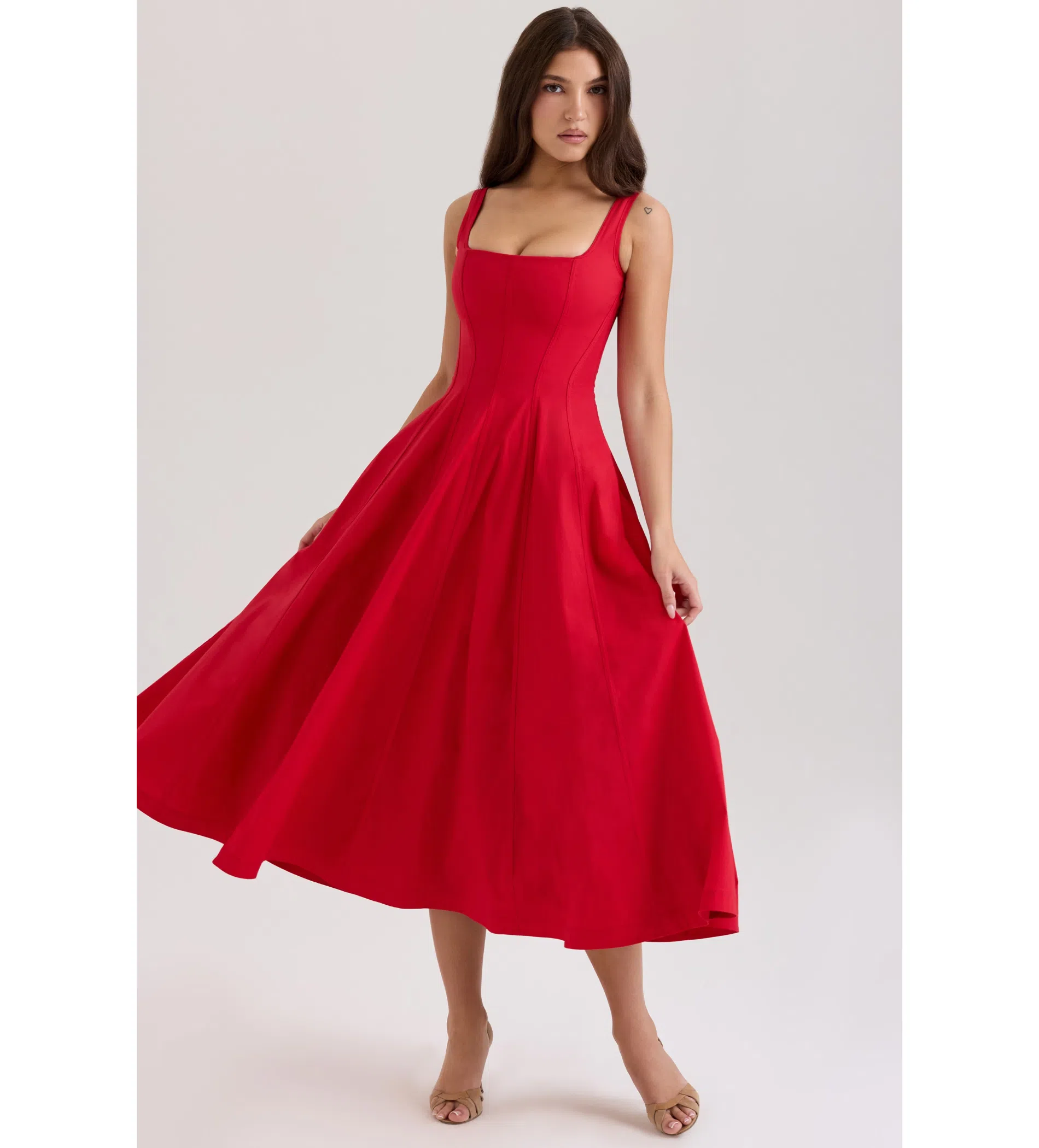 House Of CB Mariabella Long Midi Dress Red Size 14 The Volte