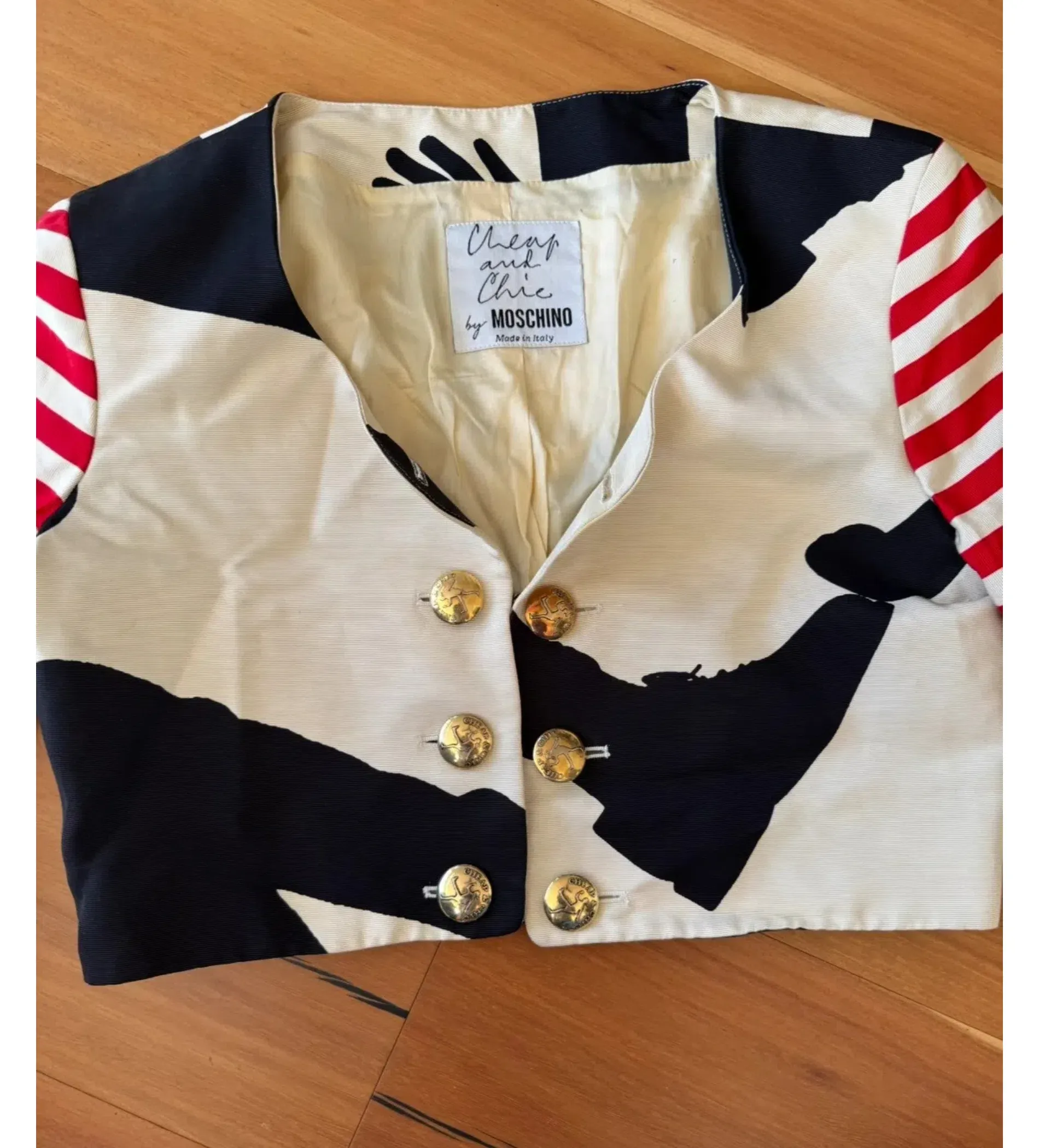 Moschino Cheap and Chic Cropped Blazer Shadow Dancer Size AU 8