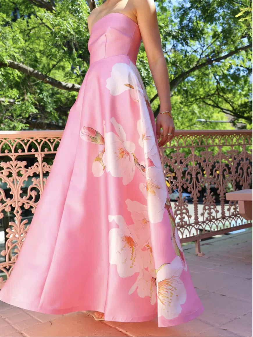 knee length dresses for ladies AUDREY GOWN ICING PHALAE – Aston Studio main image 1
