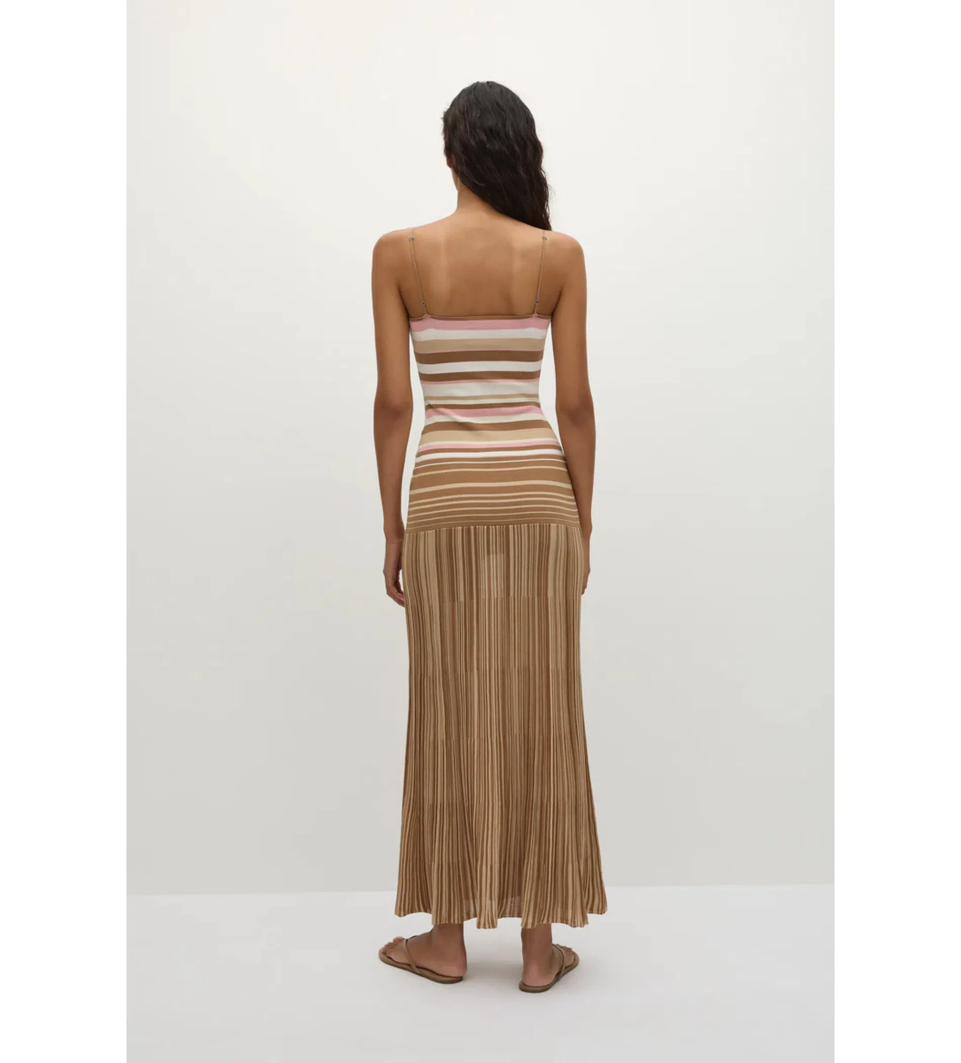 Faithful The Brand Esenia Knit Dress in Puce Sepia Stripe Size M/AU10 | The  Volte