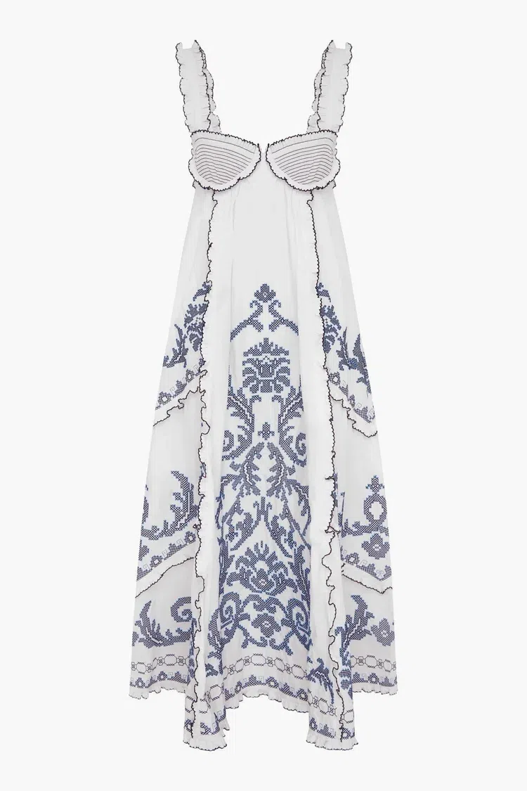 alemais hazel embroidered midi dress GIULIA EMBROIDERED MIDI DRESS main image 0