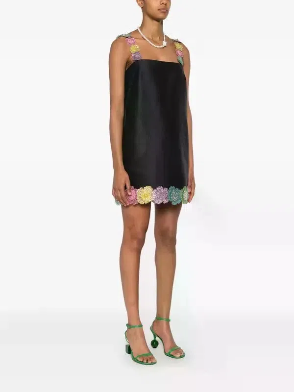 knee length dresses for ladies Analeia Floral Cutout Beaded Mini Dress main image 1