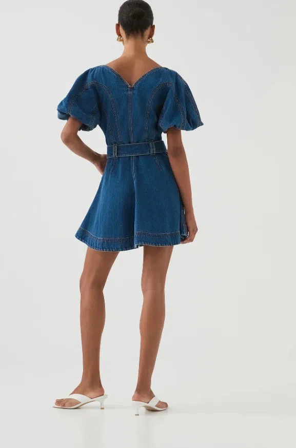 white christmas dresses Harper Denim Mini Dress | Classic Wash