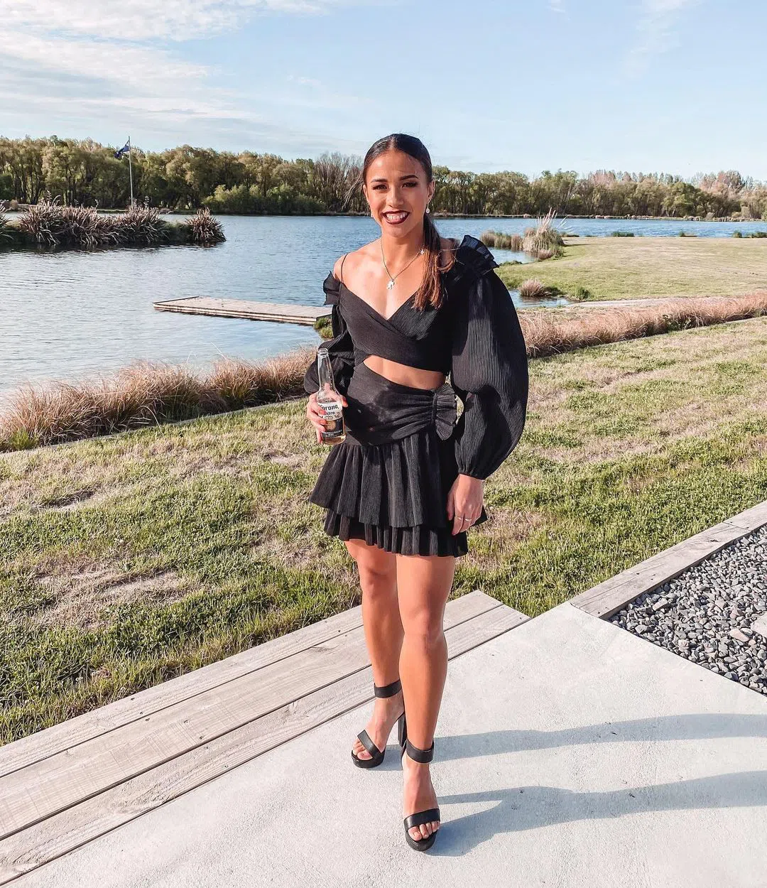golden surfer dress black Zimmermann Golden Surfer Dress (For Hire) – EKOLUV main image 1