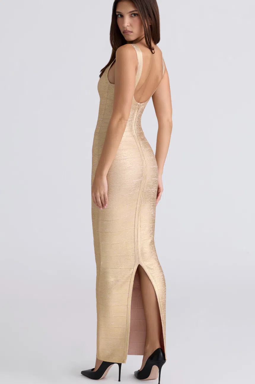 House of CB The OG Gold Bandage Maxi Dress Size M / 12 | The Volte
