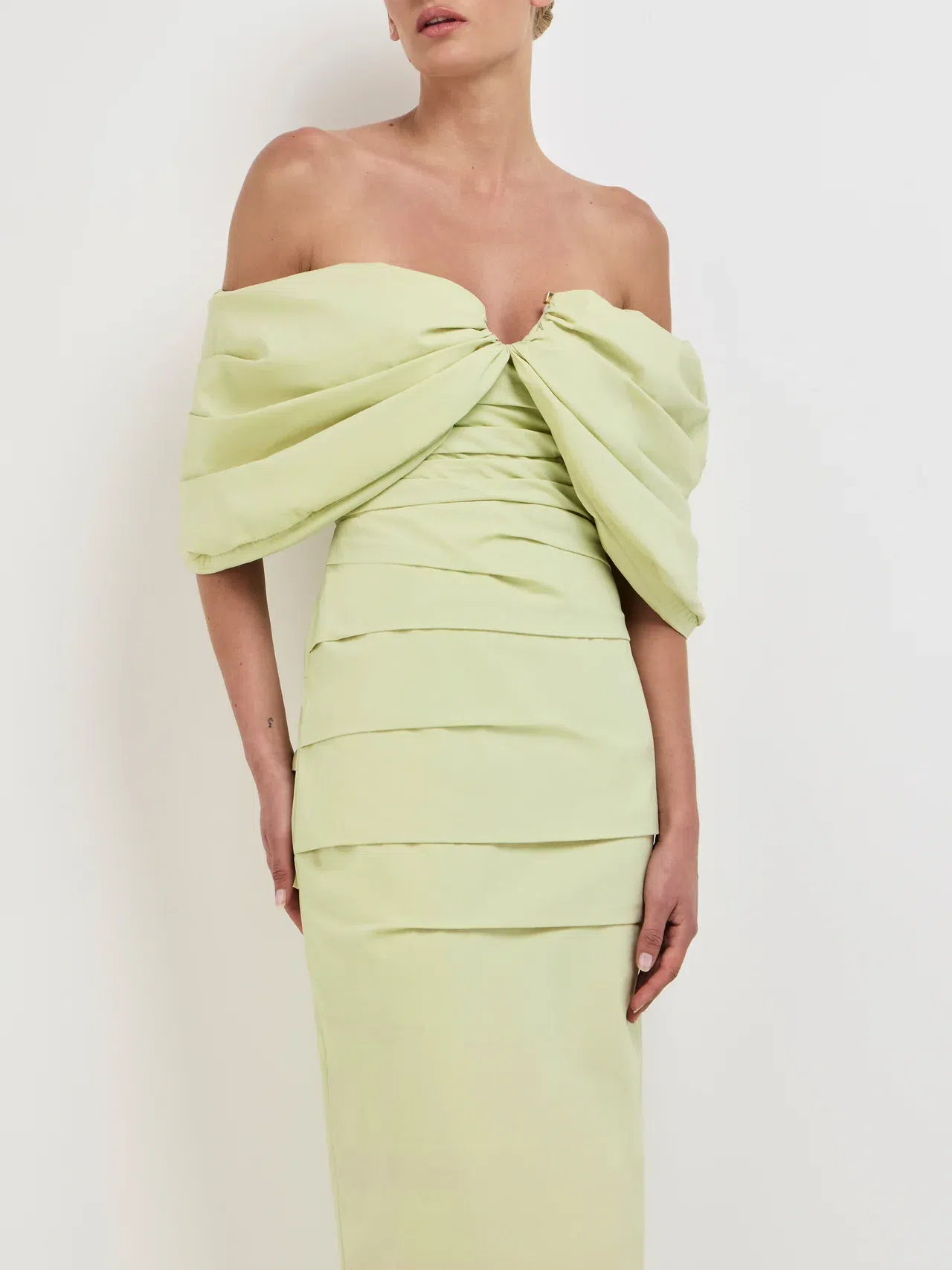 long sleeve green dress short Short Satin Ruffles Prom Homecoming Dresses With Velvet Sleeves main image 0