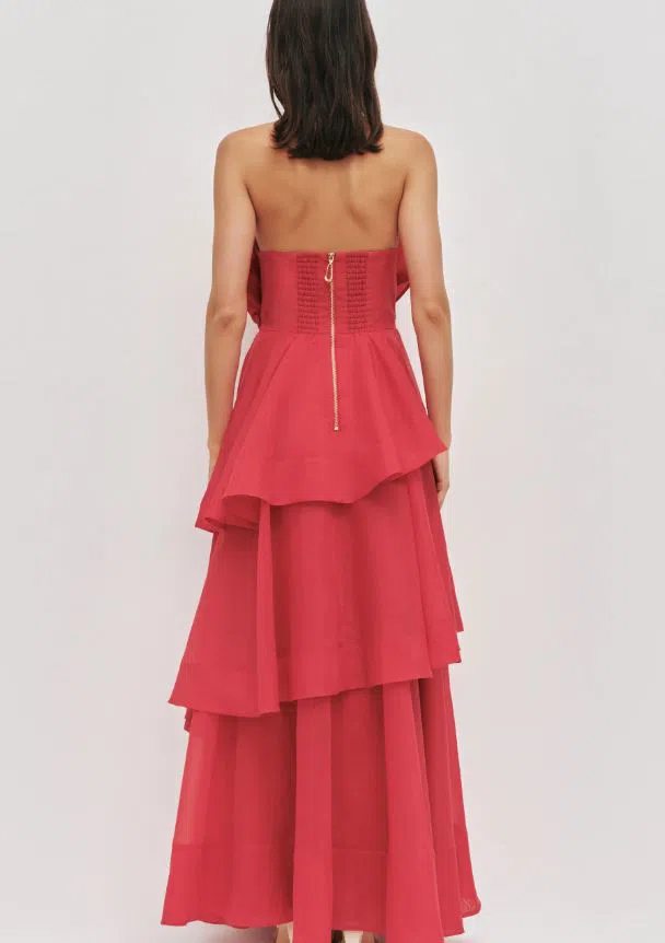 Jaded London Dahlia Hand-Beaded Backless Chiffon Maxi Dress in Rosa | The Volte Jaded London Dahlia Hand-Beaded Backless Chiffon Maxi Dress in Rosa | The Volte