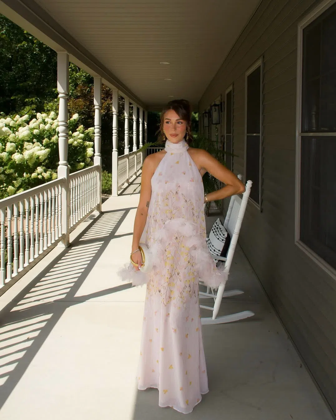 chinese dress ladies Tulsia Floral Cape Maxi Dress in Pink