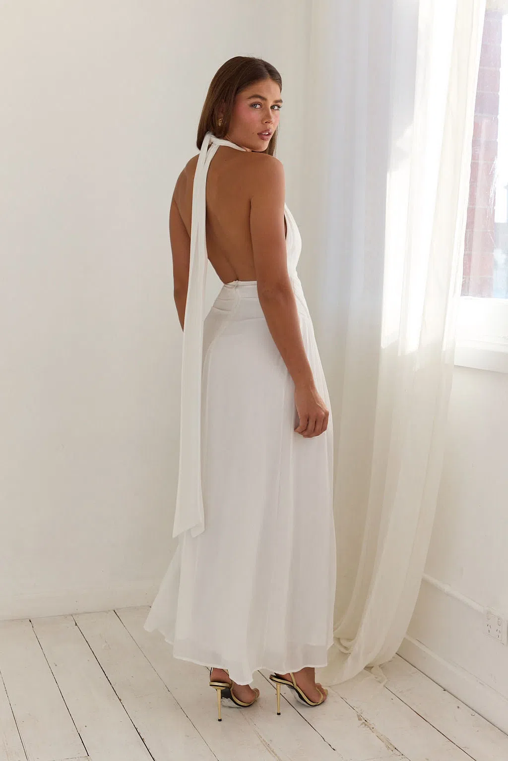 Calia Collection Antonia Maxi Dress White Size 6 | The Volte