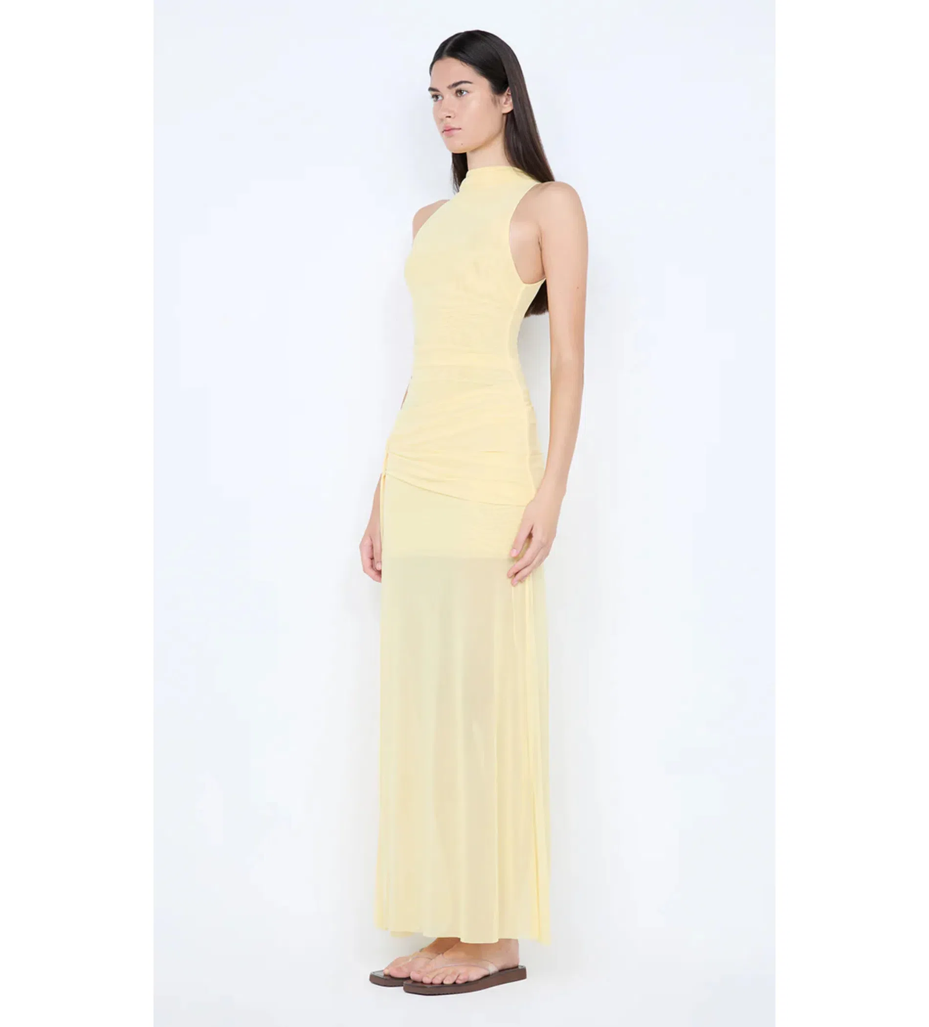 knee length dresses for ladies Black Femme Drape Maxi Dress main image 1