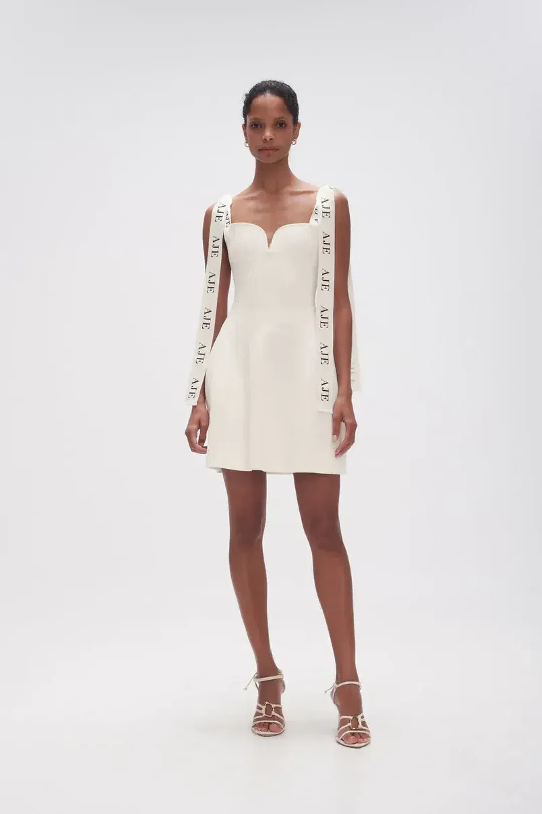 aje amber knit dress white sz XL off the shoulder evening dress