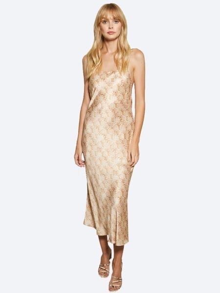 bec and bridge gold slip dress