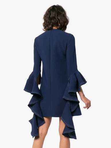 ellery blue dress Lady Black Tie - Ellery Gown - Satin A-line Dress With Pockets