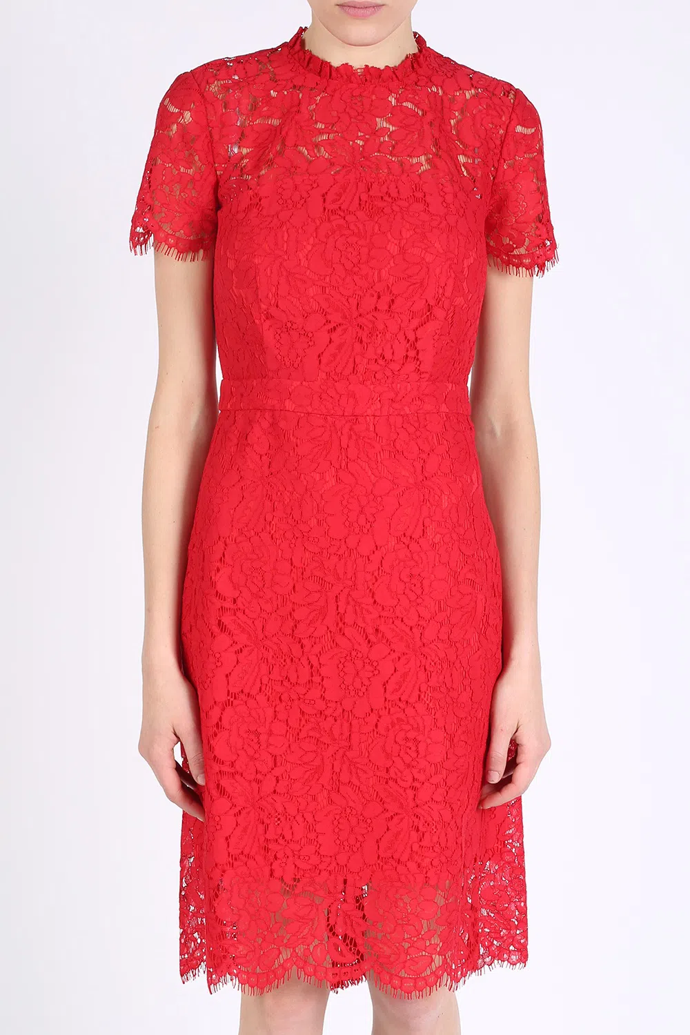 Diane Von Furstenberg Alma Lace Sheath Dress Red Size 8 | The Volte