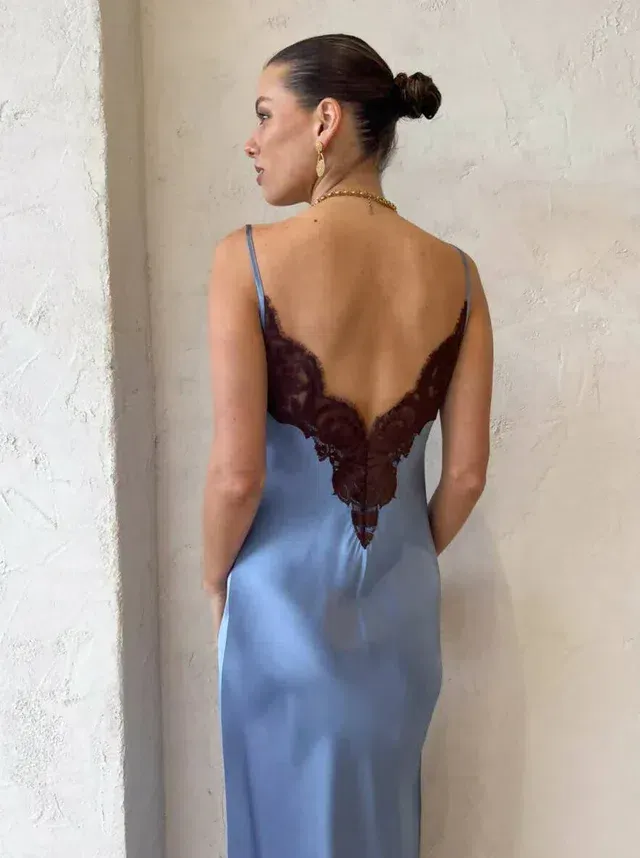 sir danseurs lace slip dress Sir The Label Danseurs Lace Slip Dress In Bleue Size 0 / AU 6