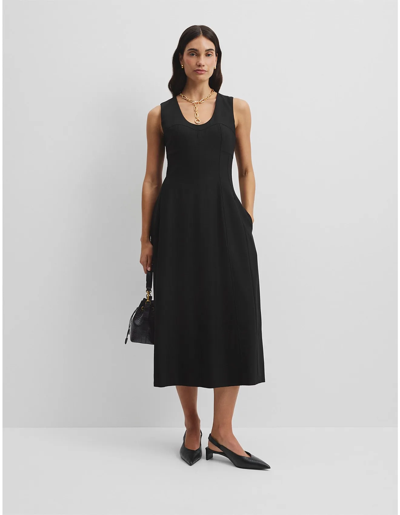 Country Road Corset Detail Dress Black Size 10 | The Volte