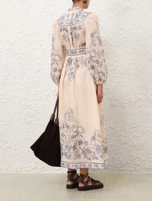 Zimmerman Lucky Plunge Midi Dress Size 0 / AU 8 | The Volte