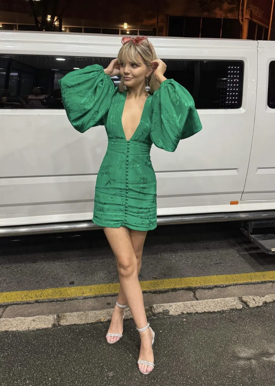 Rat & Boa -Isabella mini dress (green) | The Volte