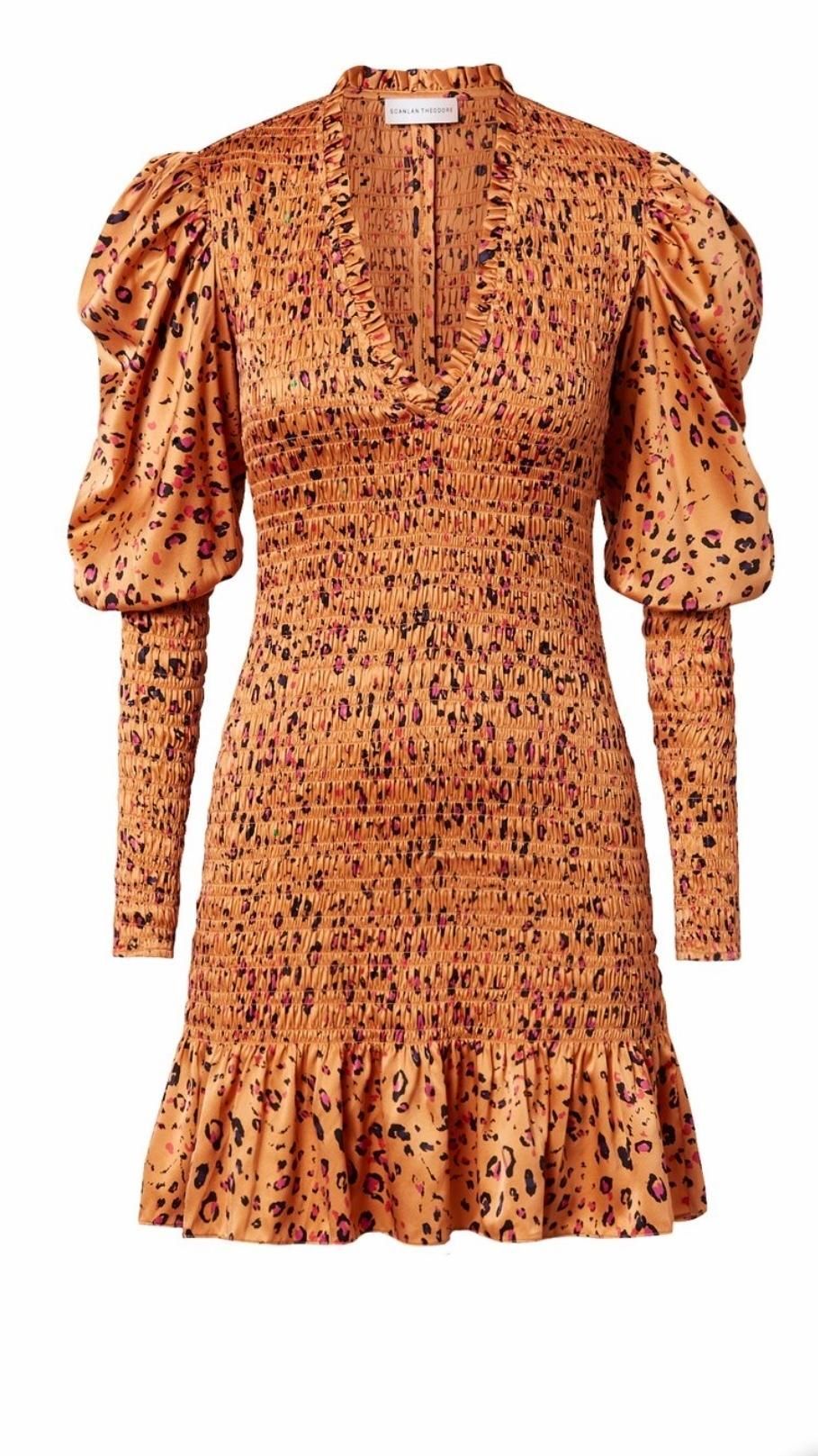 scanlan theodore orange dress Scanlan Theodore Orange Crepe Knit Pleated Dress Size 10