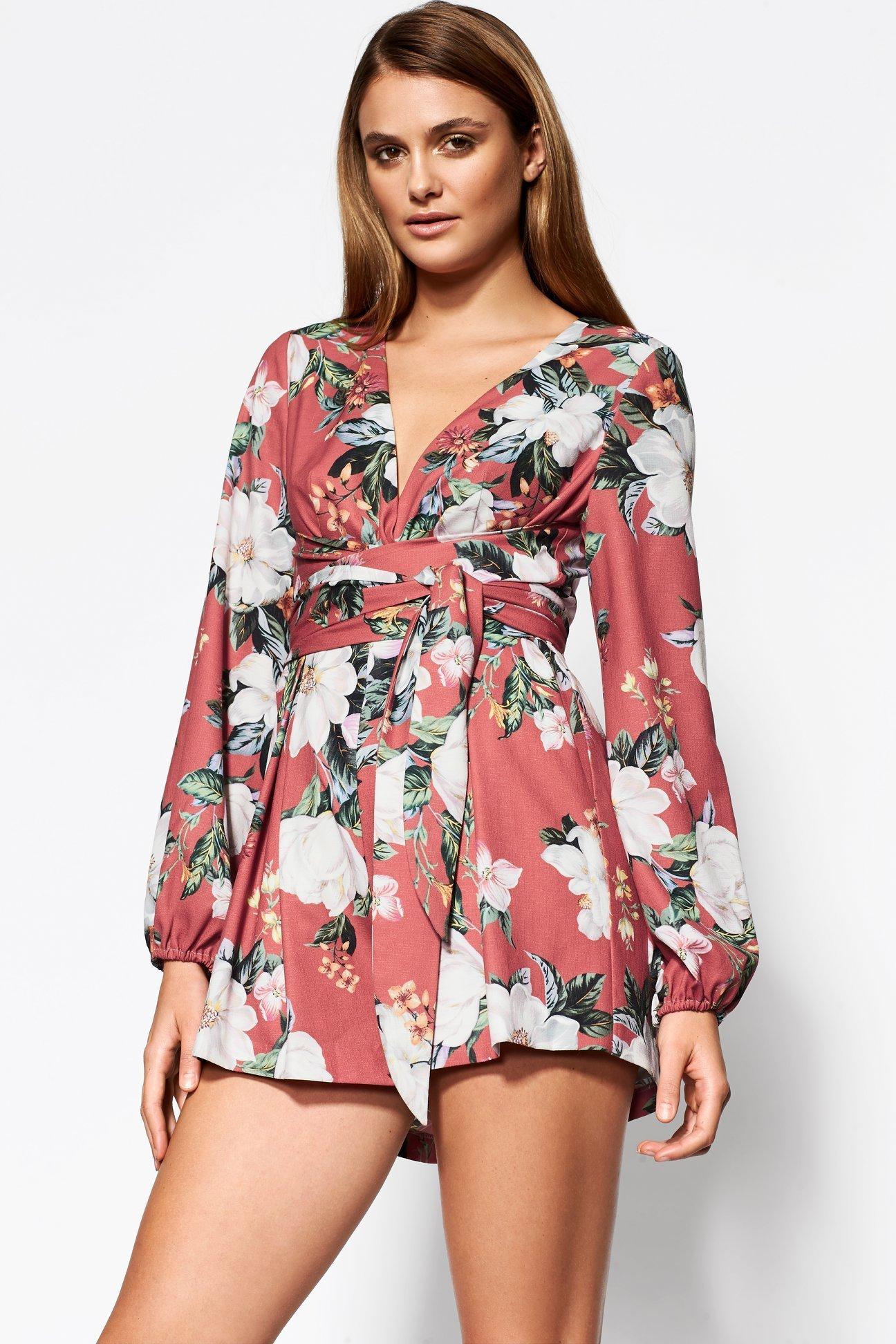 Sheike Florence Orange Floral Jumpsuit Playsuit Size The Volte