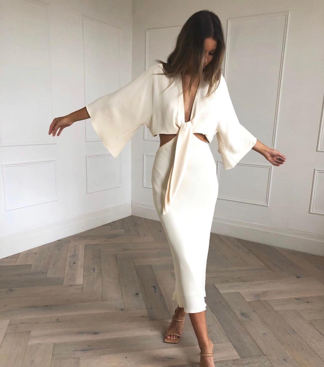 knee length dresses for ladies Shona Joy - La Lune One Shoulder Bias Cut Midi (Size 8 and 14) – Goldie's main image 1