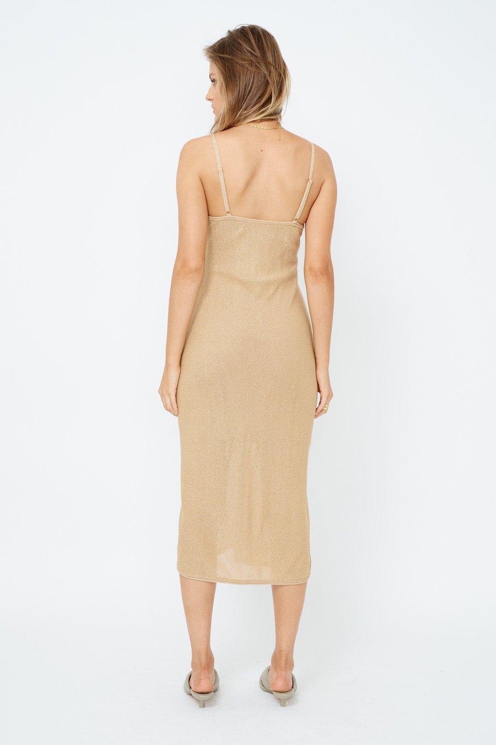 Odd Muse The Ultimate Muse Bow Detail Mini Dress Gold Size 6 | The Volte
