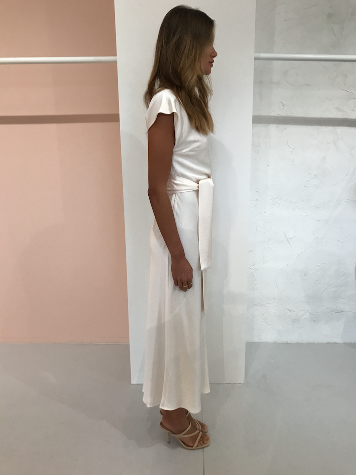 Bec & Bridge | Piper Asym Midi Dress in Ivory | Size 14 | The Volte