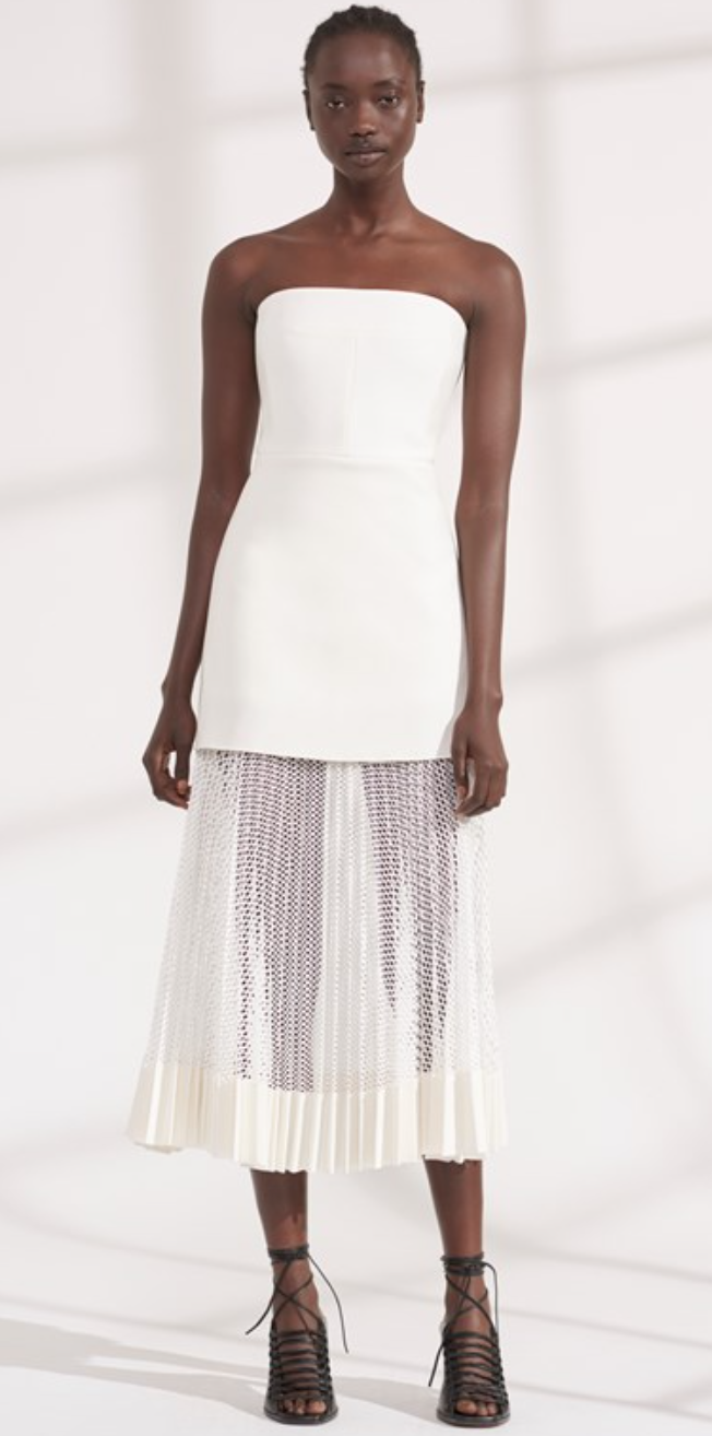 dion lee pink net pleat dress
