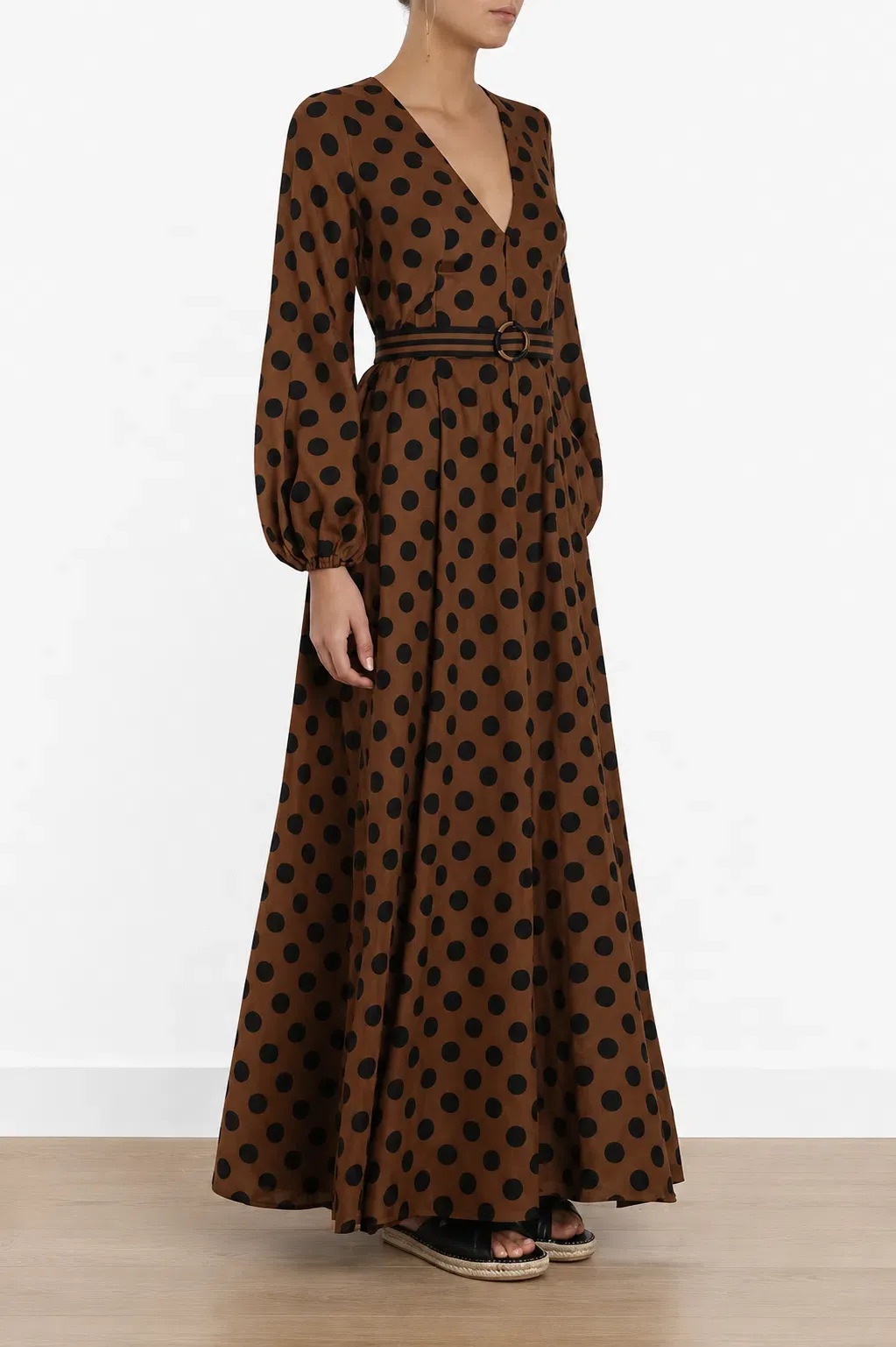 zimmermann brown polka dot dress Juno Split Size 0 / AU 8 Standard Waist:2X/42 Lavetir Fuchsia Pink Bridesmaid silk crepe dress Pleated dress Cut in a graceful