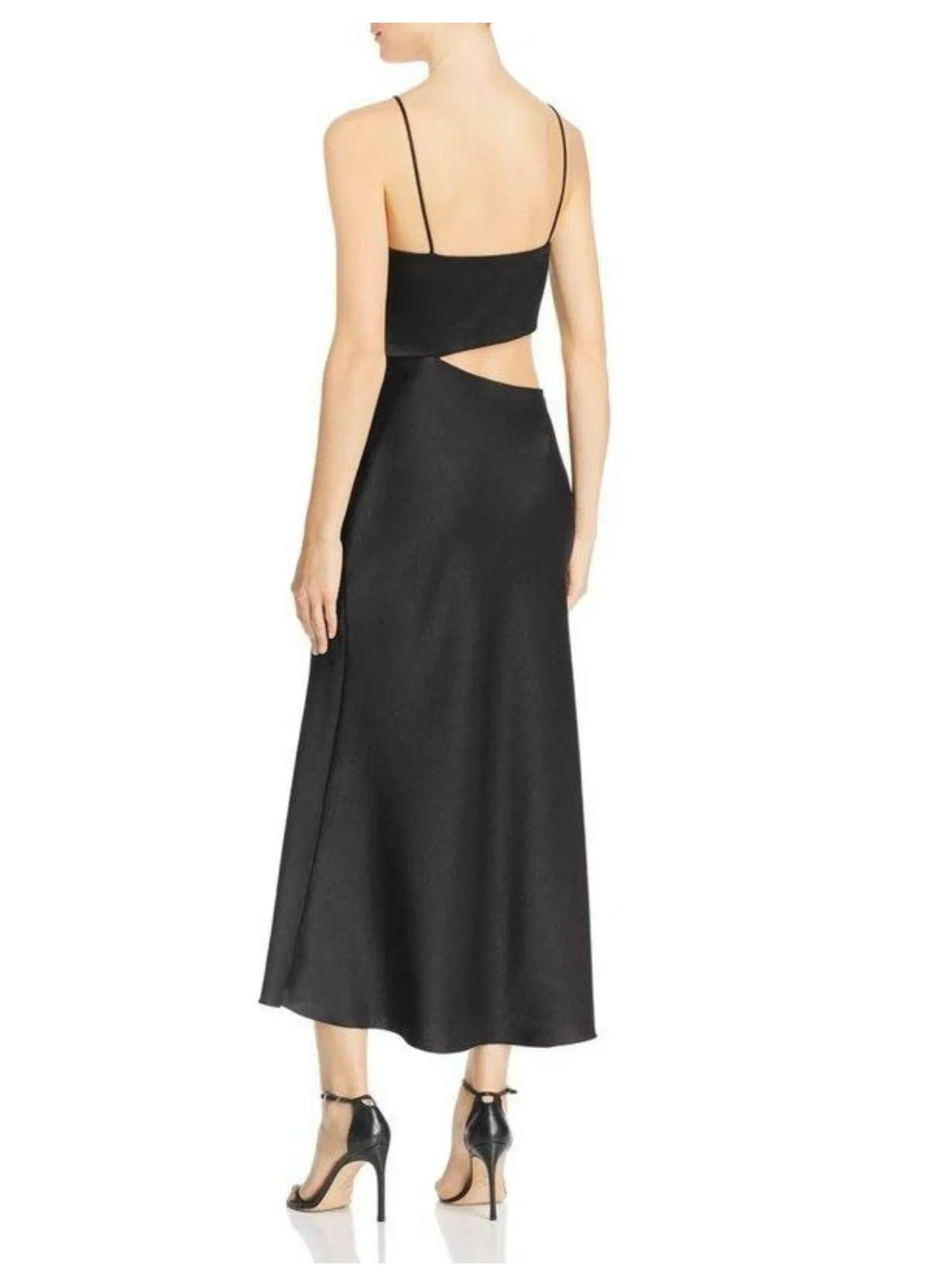 Shona Joy La Lune Plunged Cross Back Maxi Dress in Black Size 6 | The Volte