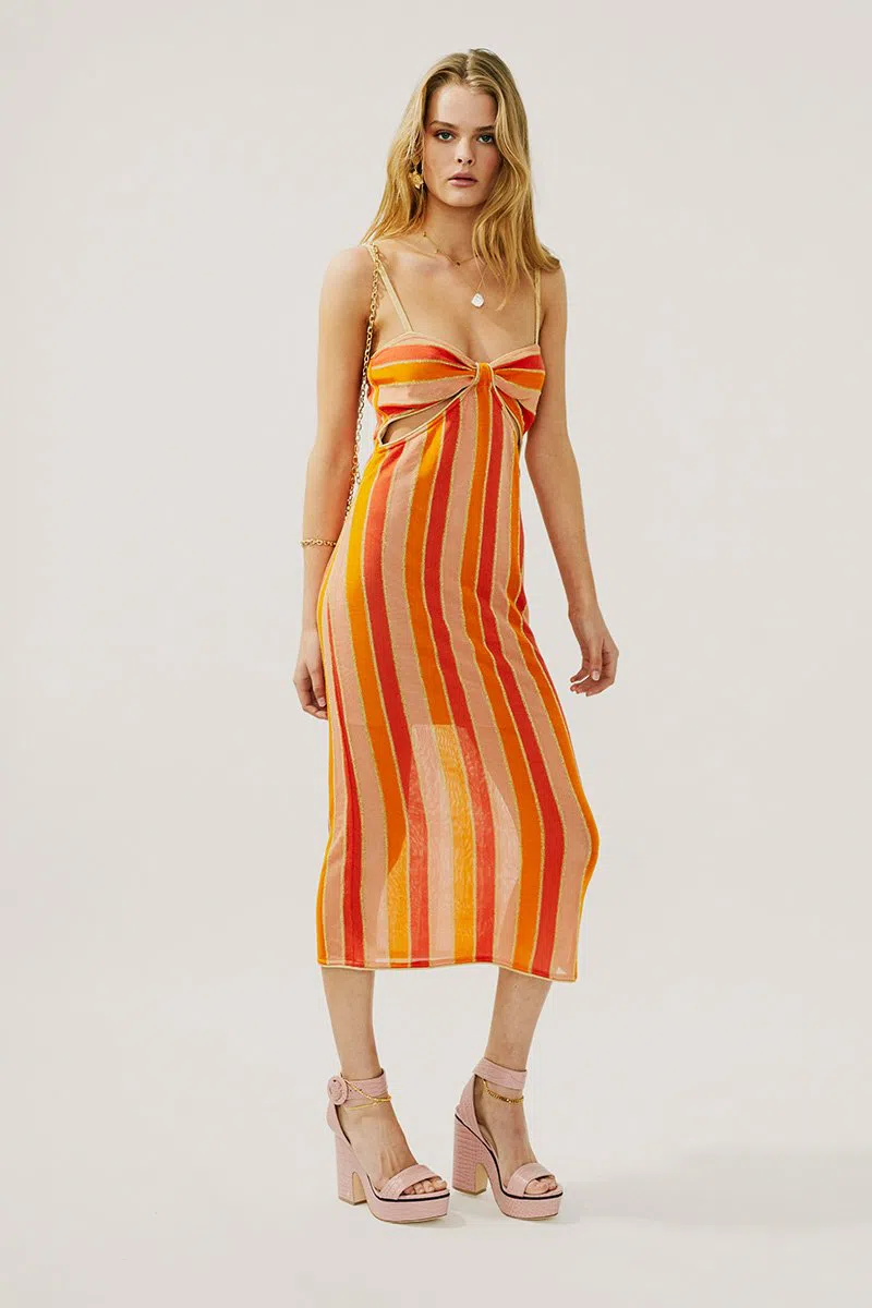 Suboo Billie Knit Cut Out Dress Orange Size 10 | The Volte