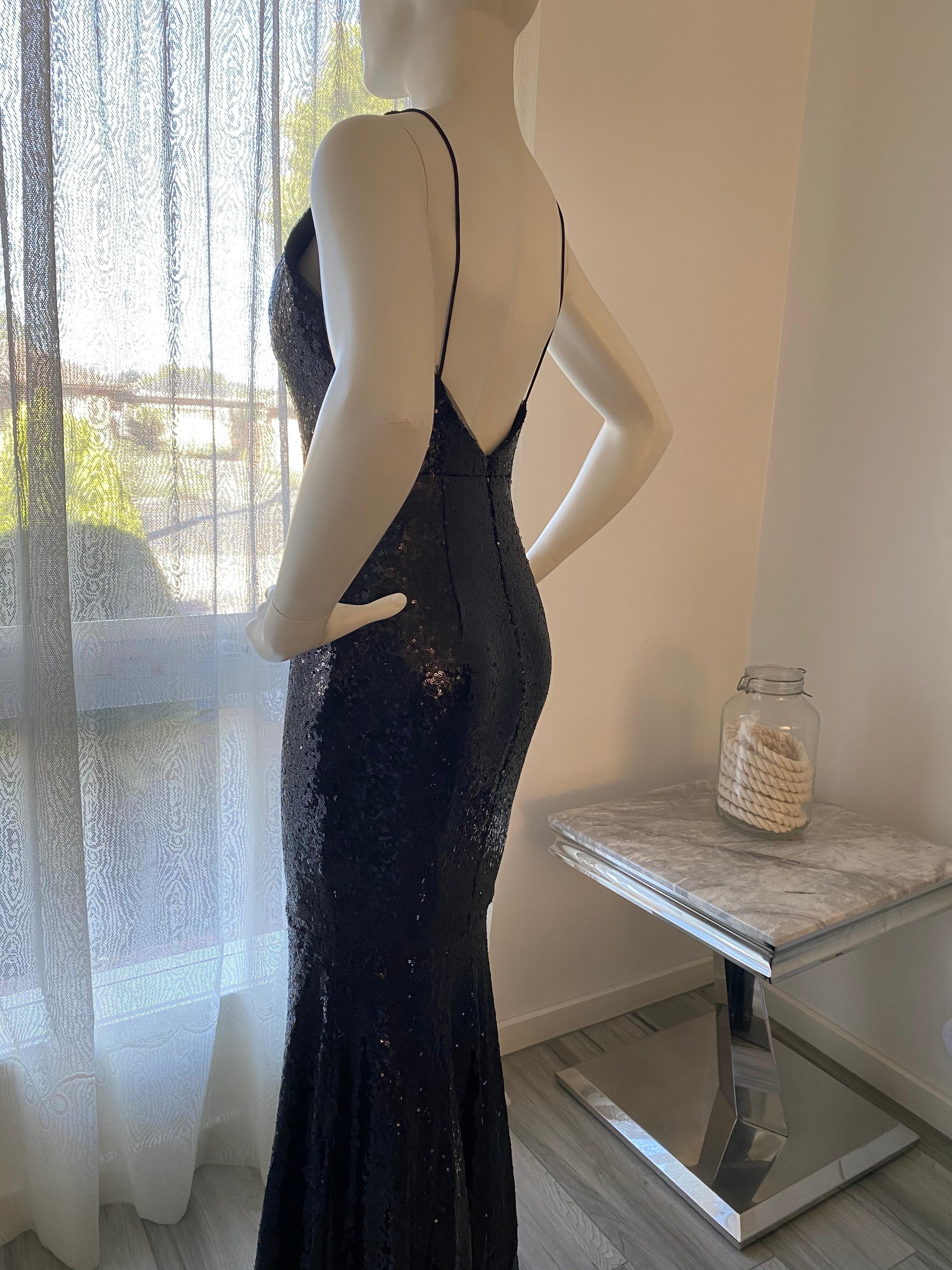 Bariano Black Sequin Dress