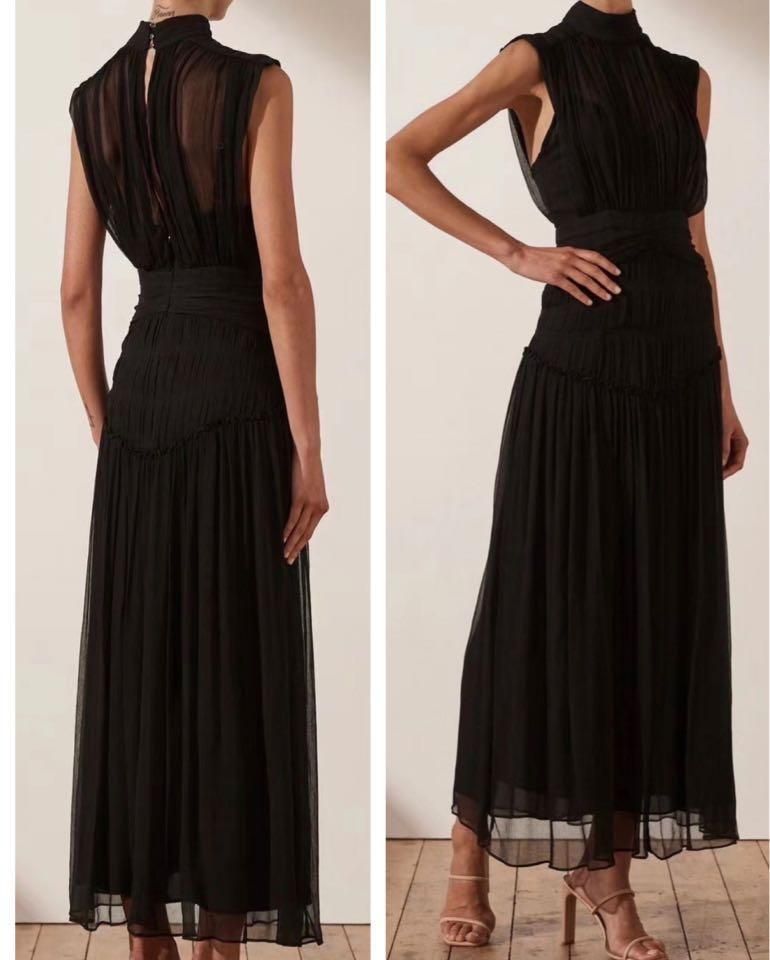 Shona Joy Clemence High Neck Midi Dress 