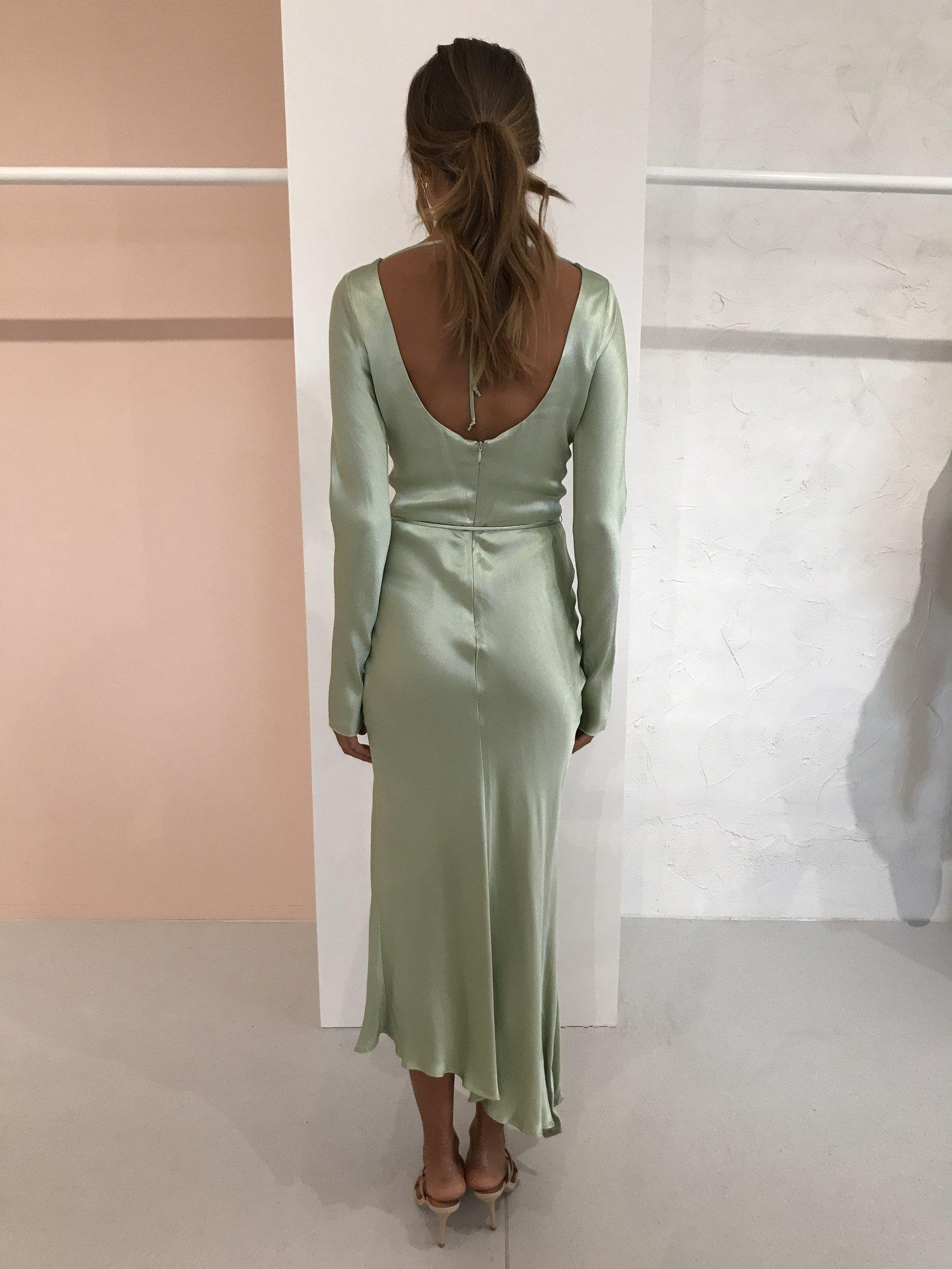 Bec & Bridge Evoke Long Sleeve Maxi Dress Khaki Green Size 6 / XS | The  Volte