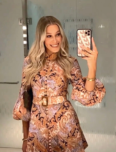 Zimmermann Botanica Chevron Mini Dress 