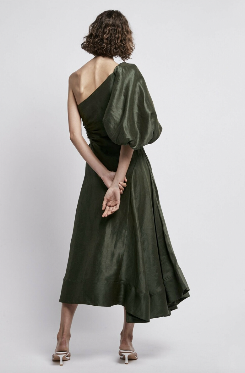 Aya Muse Leia Mini Dress in Olive Green Size XS / AU 6 | The Volte