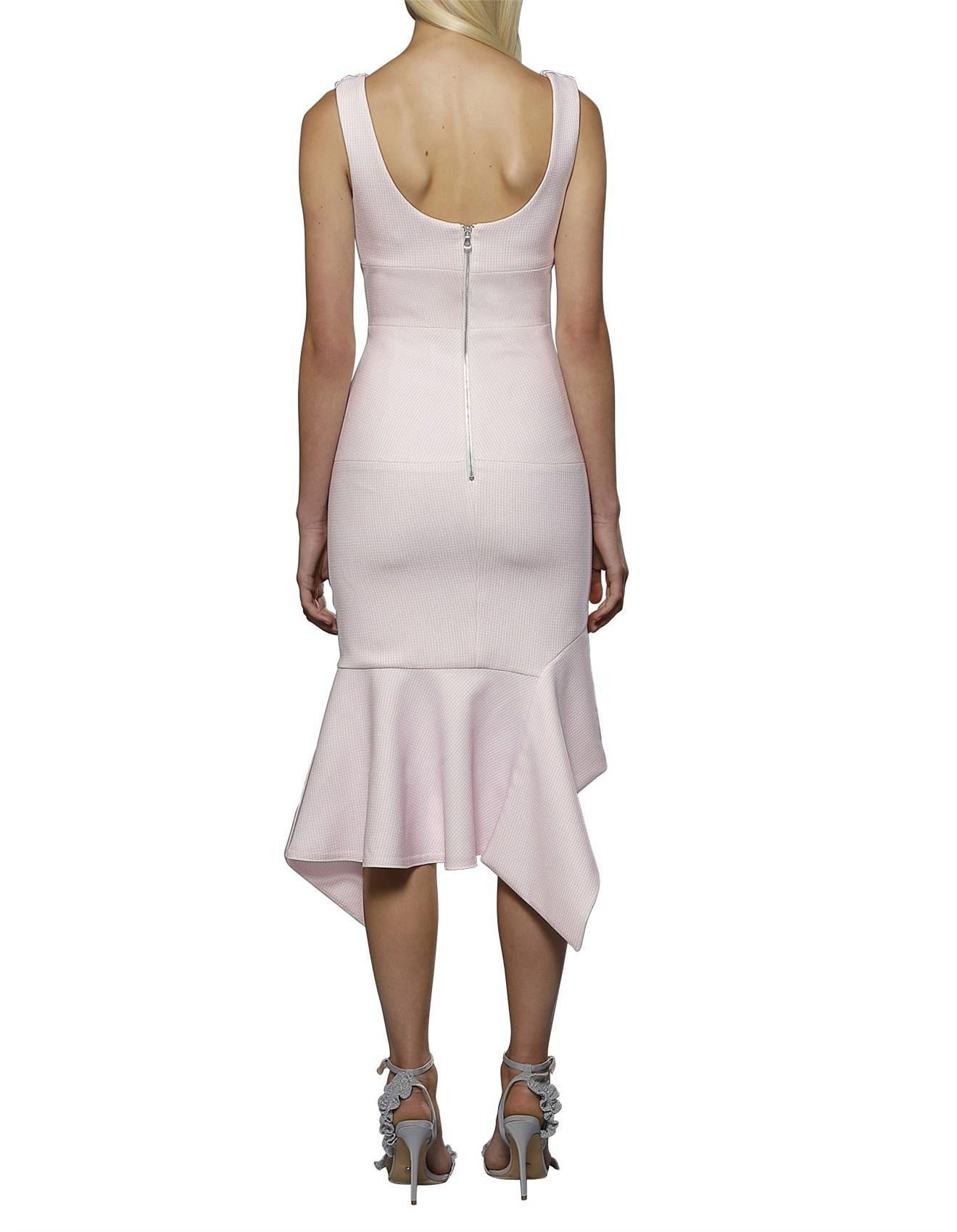 open lace back dress Helena Orchid Satin Midi Dress