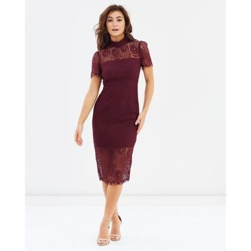 aje hybrid midi dress burgundy Aje Hybrid Midi Dress Burgundy Size 8