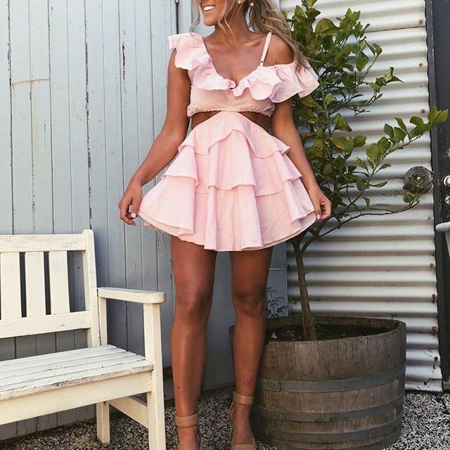 pink rose dress