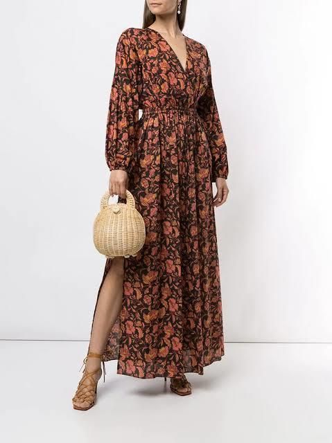 matteau open back plunge dress Matteau The Open Back Plunge Dress Hibiscus Print Size 8