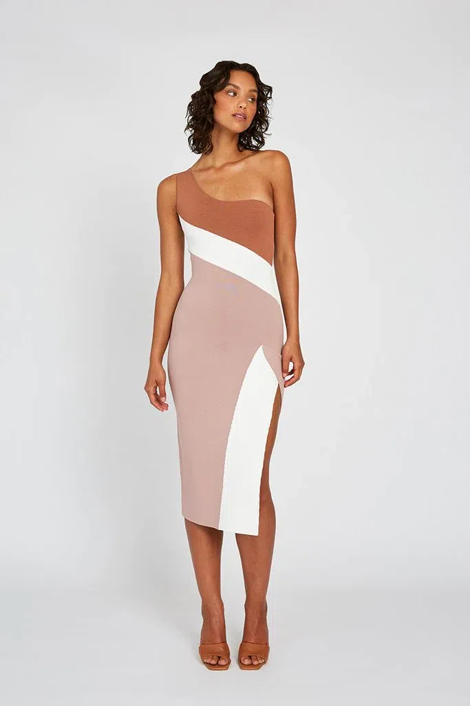 Acler Leasgill Midi Dress in Sepia Size 6 | The Volte
