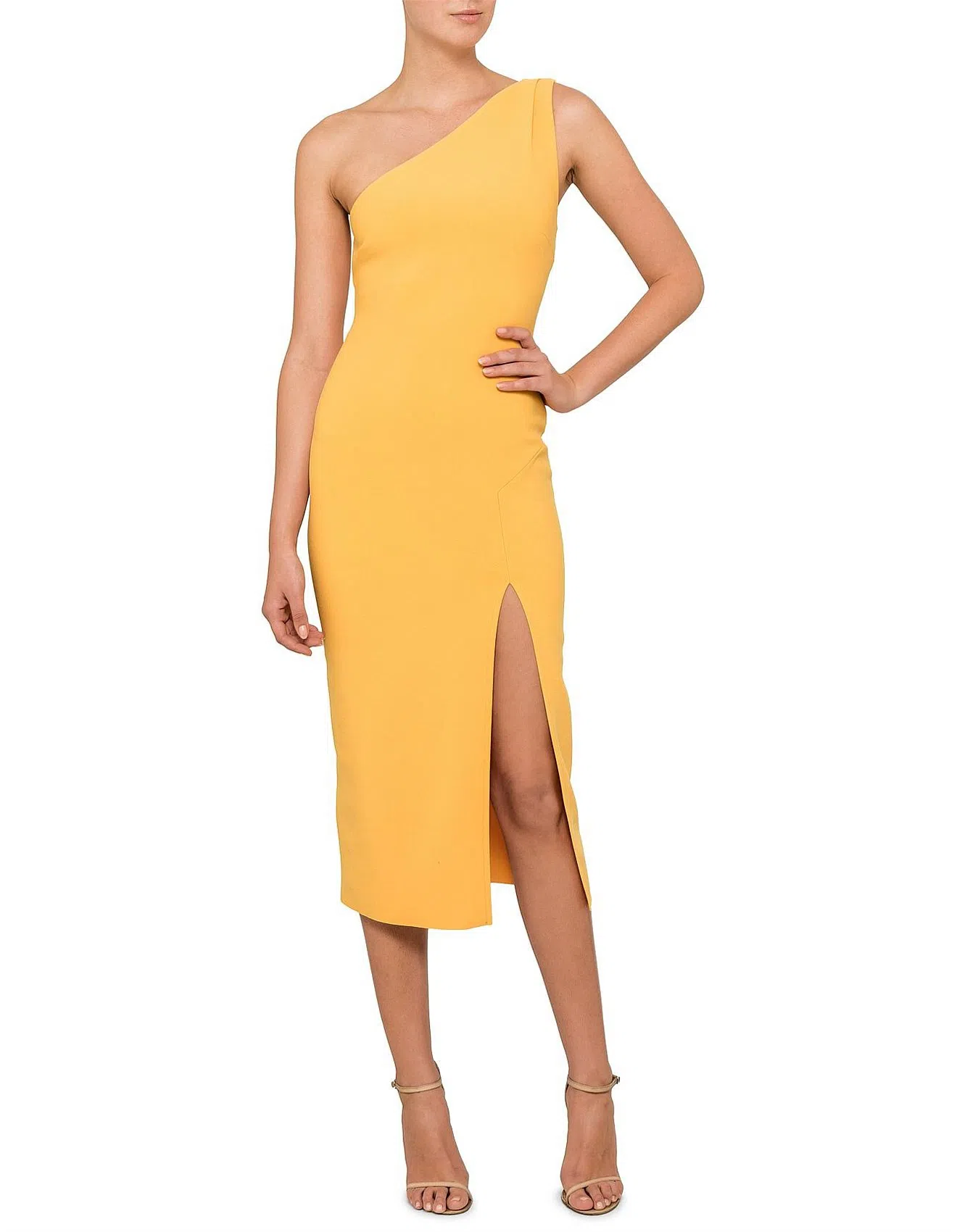 knee length dresses for ladies Alemais Diamond Dancer Midi Dress Yellow Size 10