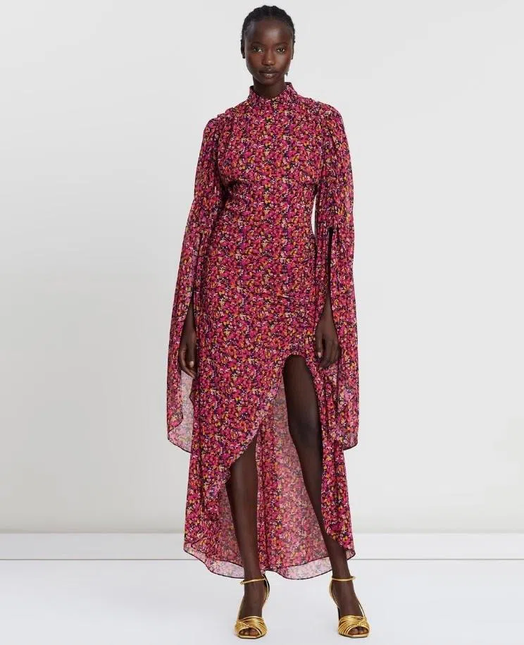 Aje Zorina Tie Midi Dress Floral Size 6 / XS | The Volte