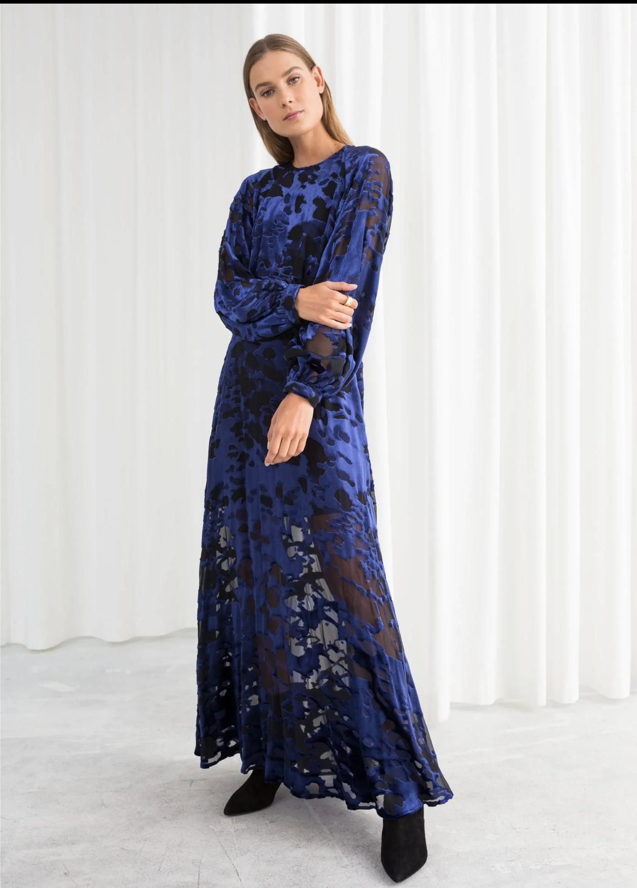 \u0026 Other Stories Sheer Velvet Maxi Dress 