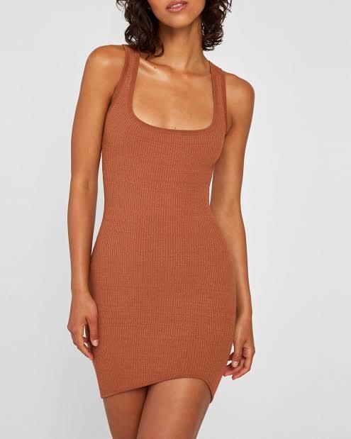 Helsa The Super Sheer Ruched Dress Brown Size 6 - 8 | The Volte Helsa The Super Sheer Ruched Dress Brown Size 6 - 8 | The Volte
