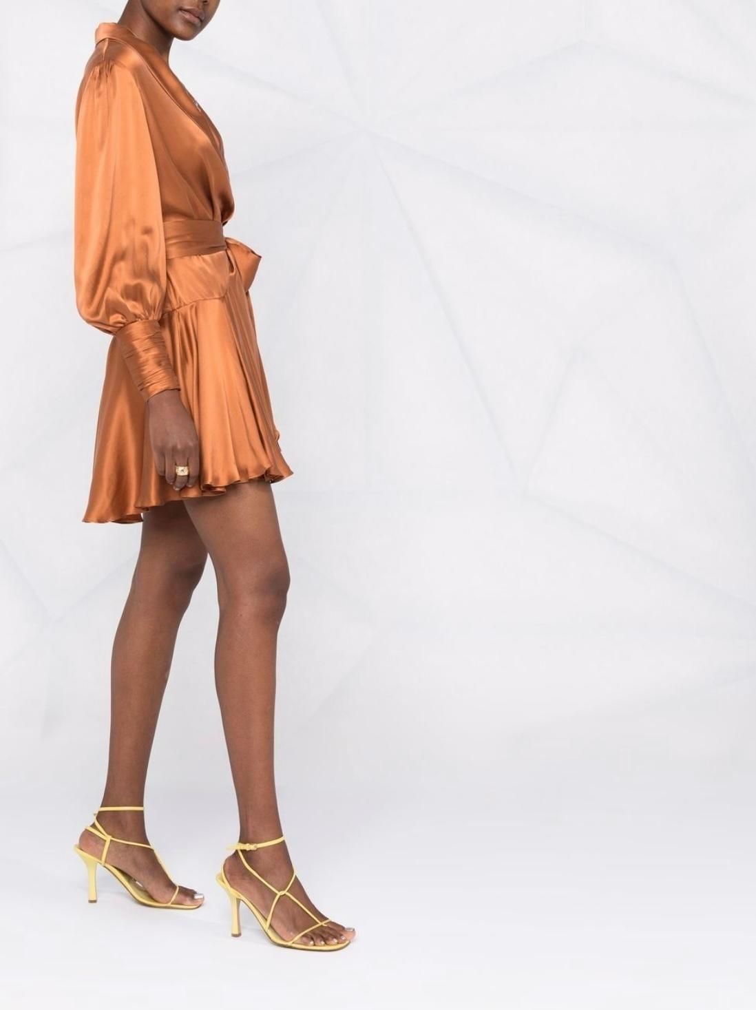riviera asymmetric braided puff sleeve smock dress Aje Riviera Asymmetric Braided Puff Sleeve Smock Dress