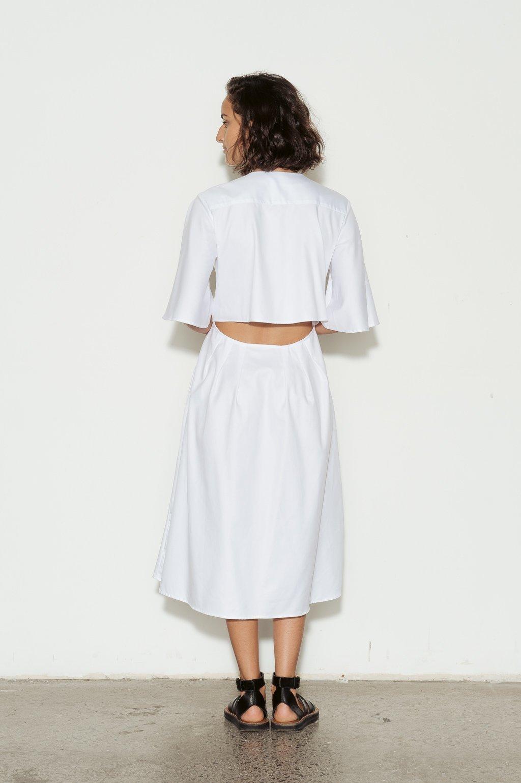 Anna Quan Olive Cotton Dress White Size 12 | The Volte