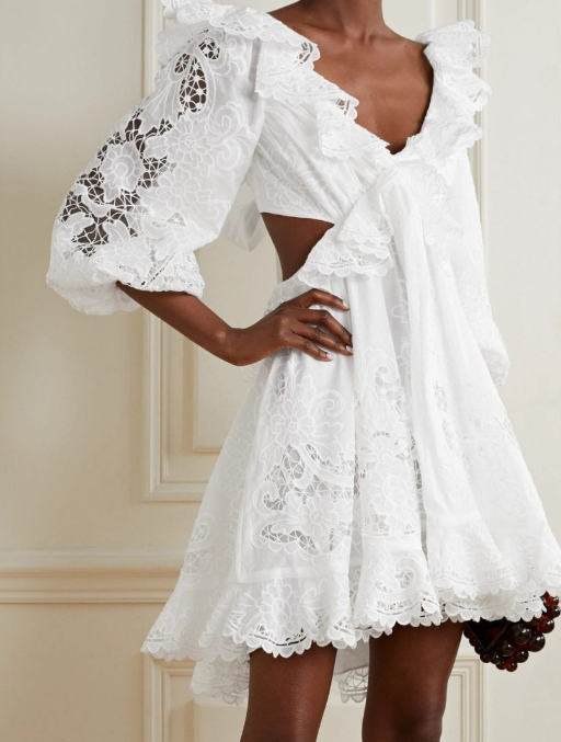 zimmermann white mini dress