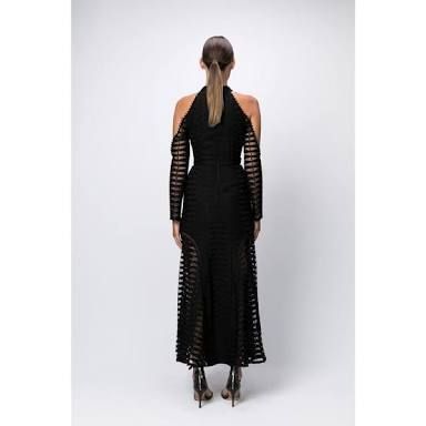 meshki lucia satin cut out maxi dress MESHKI Lucia Satin Cut Out Maxi Dress Black Size Small / AU 8