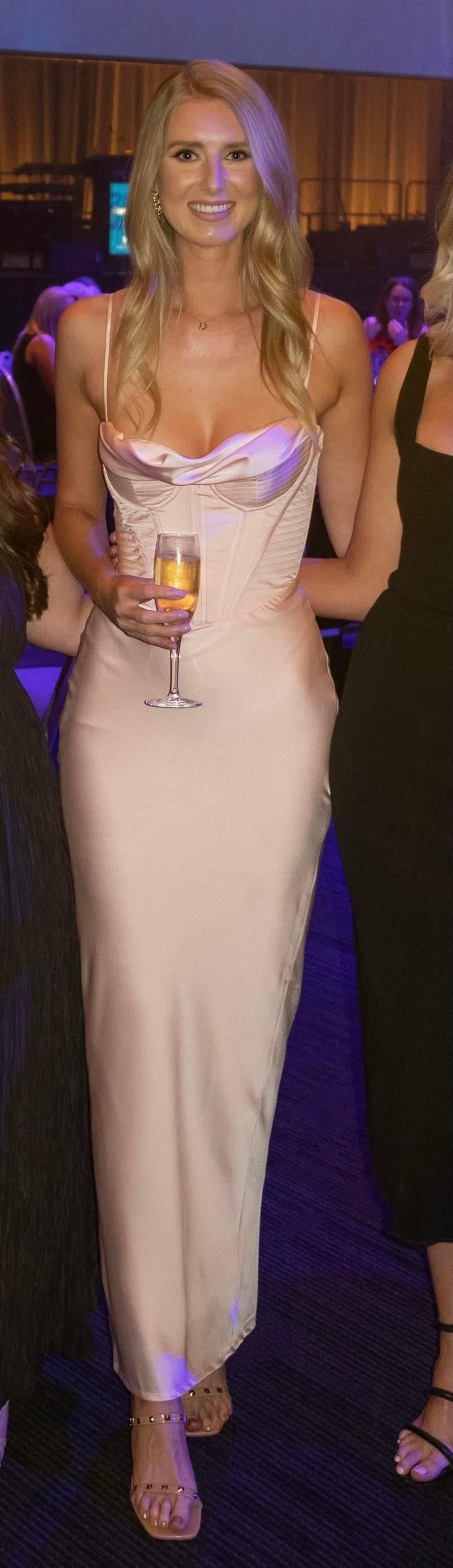 CB Charmaine Blush Pink Corset Maxi Dress